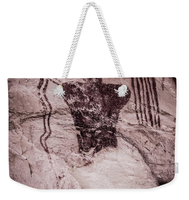  Weekender Tote Bag featuring the photograph Indian Shaman Rock Art by Gary Whitton
