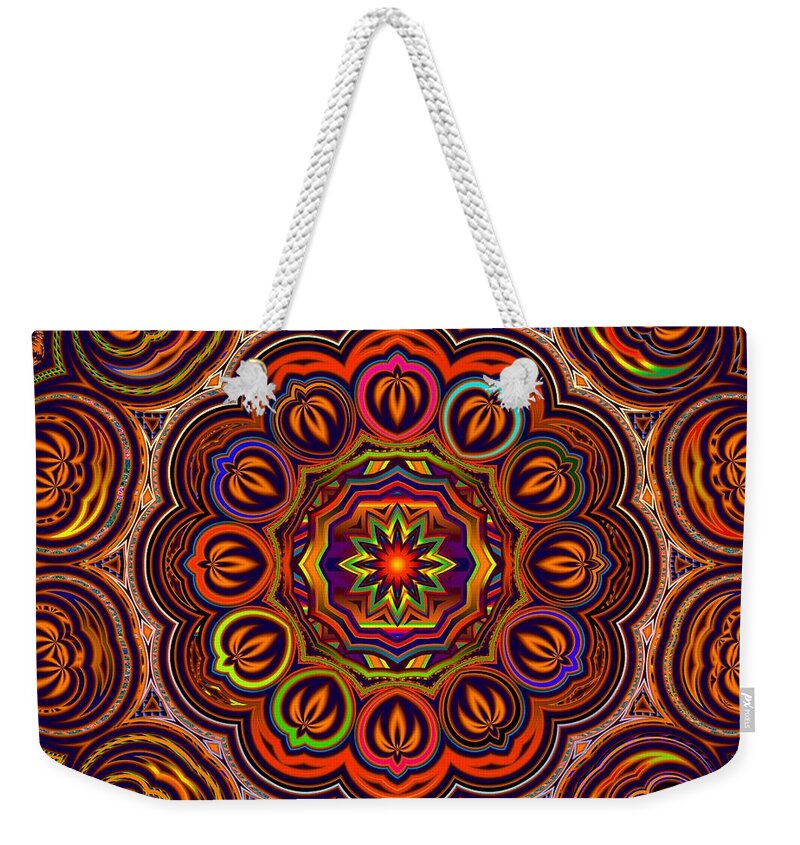 Mandala Weekender Tote Bag featuring the digital art Indian Summer- by Robert Orinski