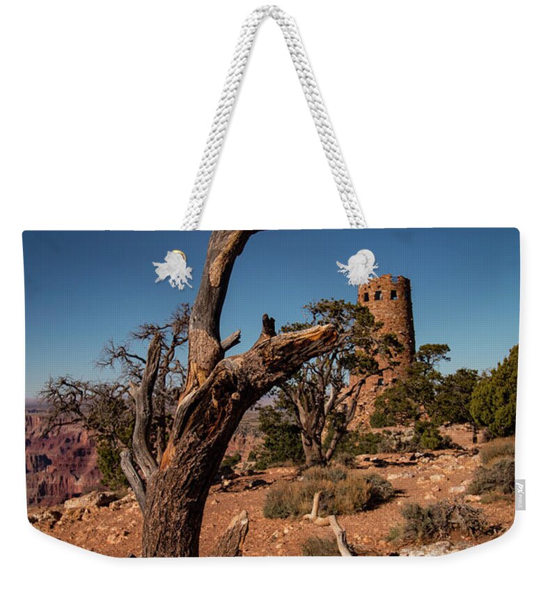 Anmerican West Weekender Tote Bag featuring the photograph Indian Watchtower at Desert View by Jeff Folger