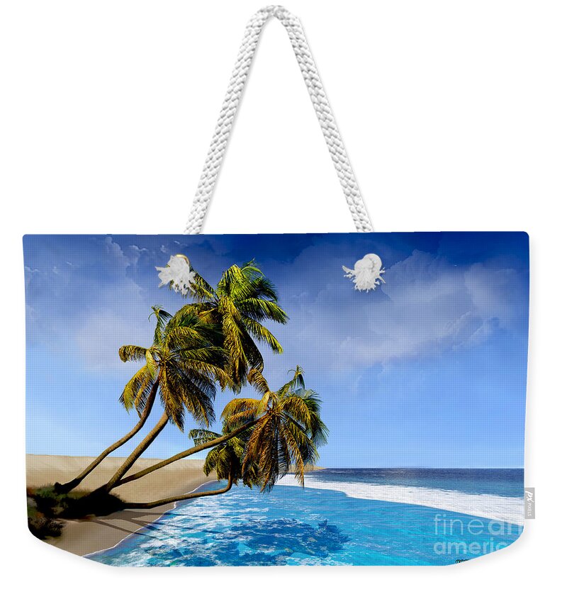 Beach Weekender Tote Bag featuring the painting Indigo Shores by Corey Ford