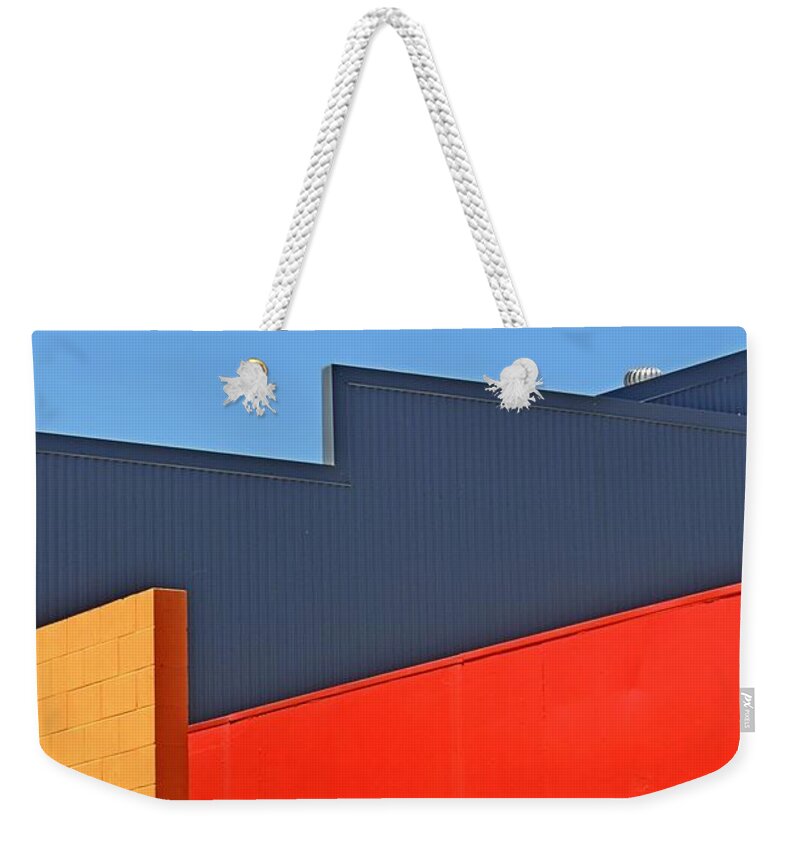 Urban Abstract Weekender Tote Bag featuring the photograph Industrial Geometry 2 by Denise Clark