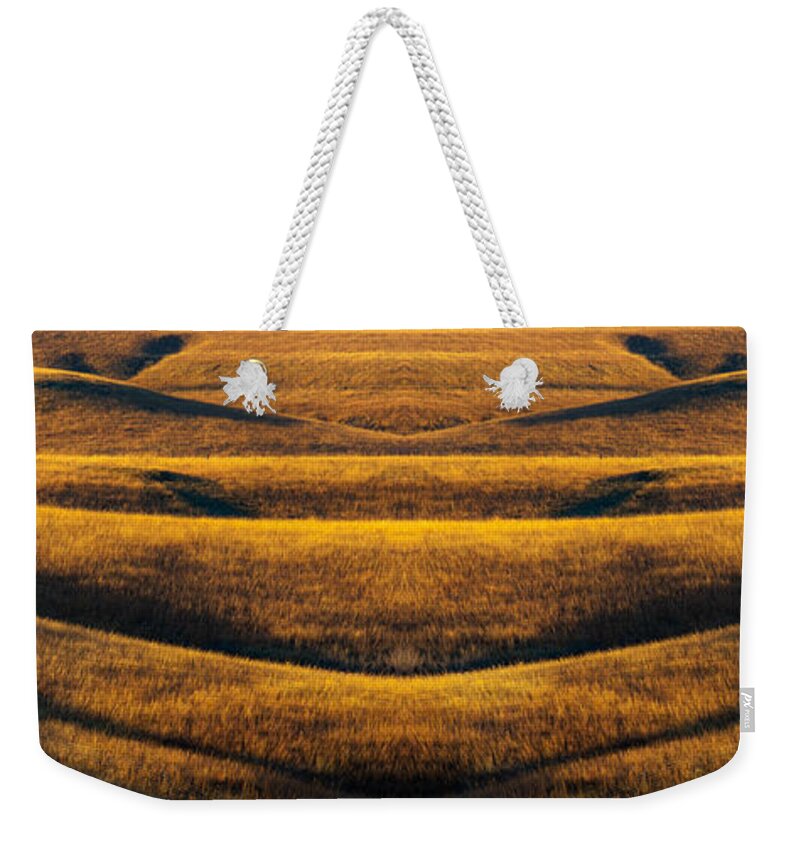Flint Hills Weekender Tote Bag featuring the photograph Industrial Prairie by Jeff Phillippi