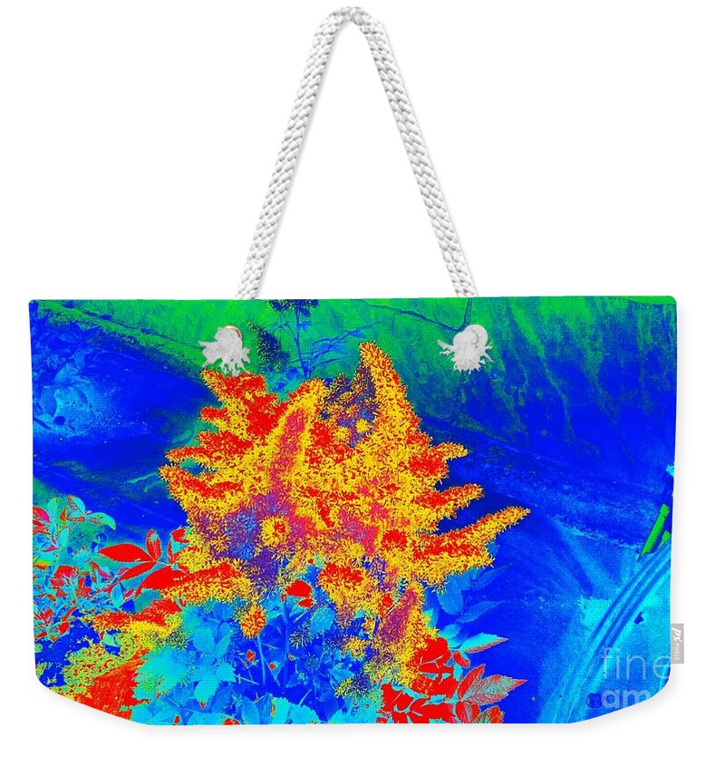 Floral Weekender Tote Bag featuring the digital art Infared by Steven Wills