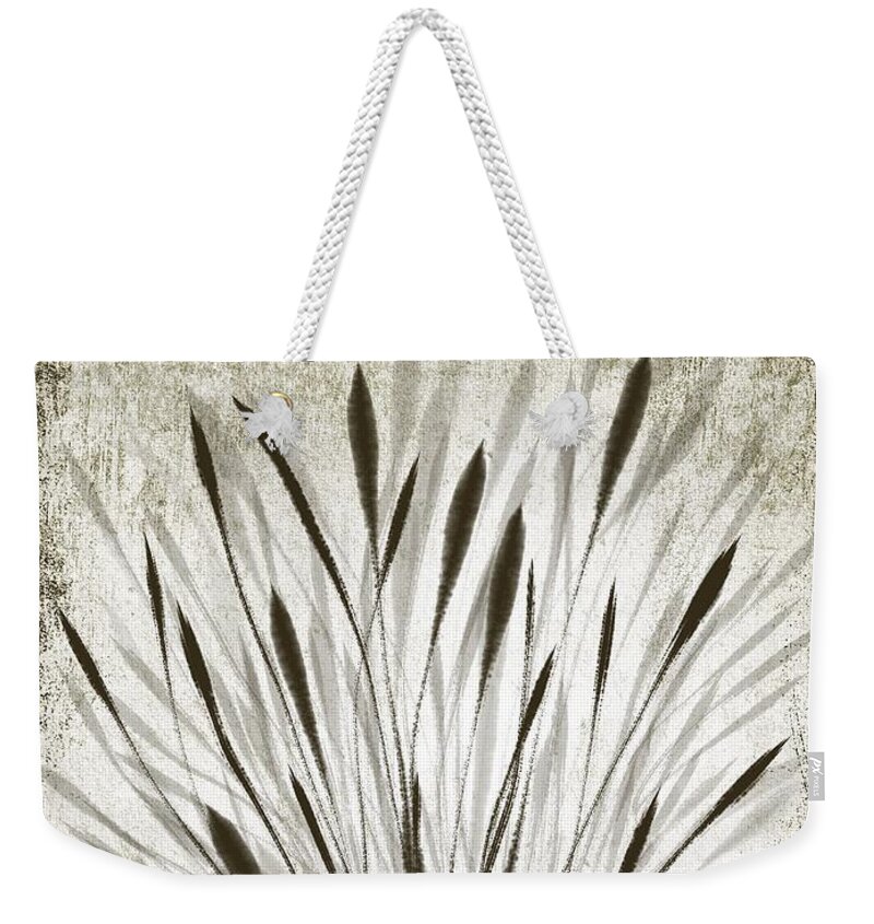 Ink Weekender Tote Bag featuring the drawing Ink Grass by Ivana Westin