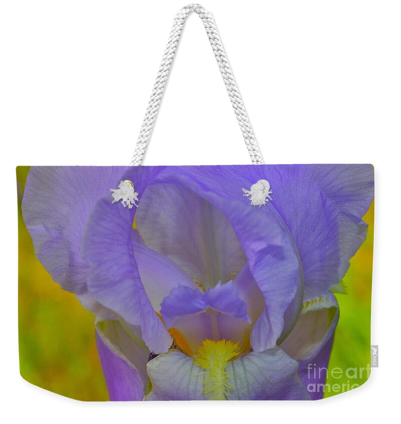 Iris Weekender Tote Bag featuring the photograph Inner Beauty by Alice Mainville