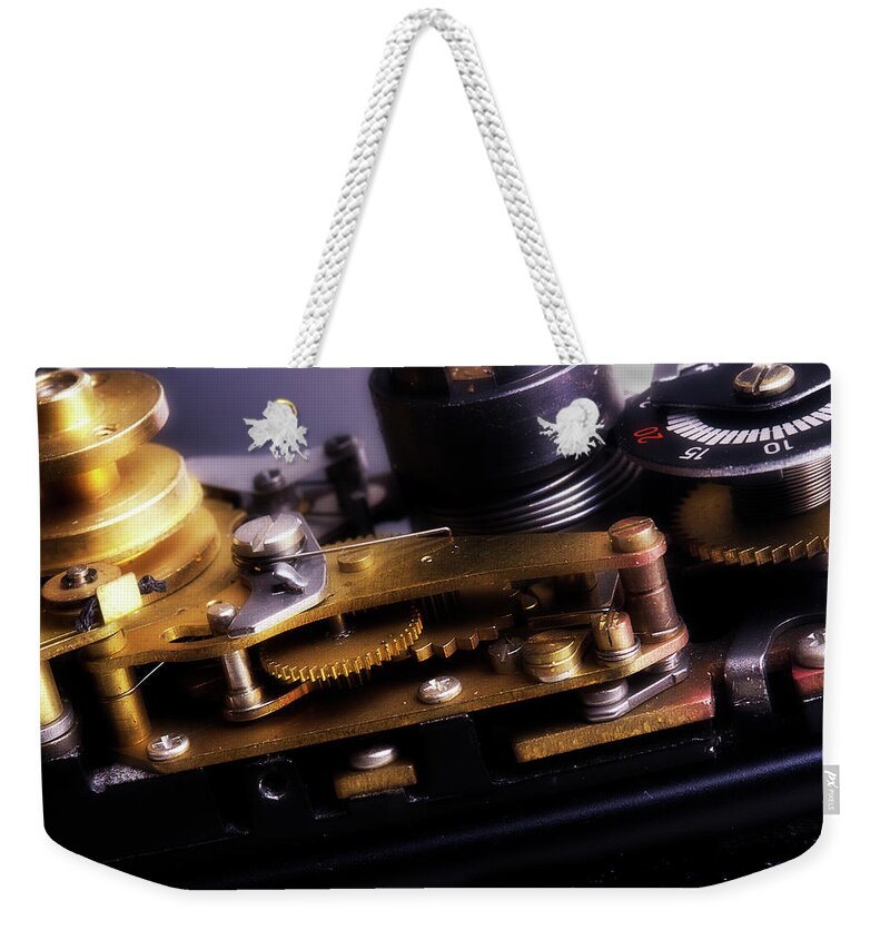 Camera Weekender Tote Bag featuring the photograph Inner Workings by Mike Eingle