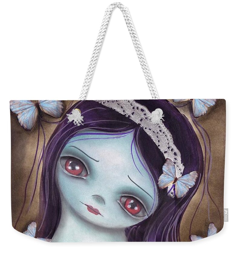 Innocence Weekender Tote Bag featuring the painting Innocence by Abril Andrade