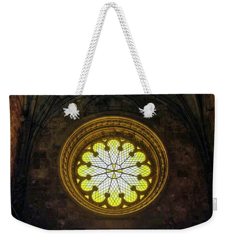 Lisbon Weekender Tote Bag featuring the photograph Inside Jeronimos by Carlos Caetano