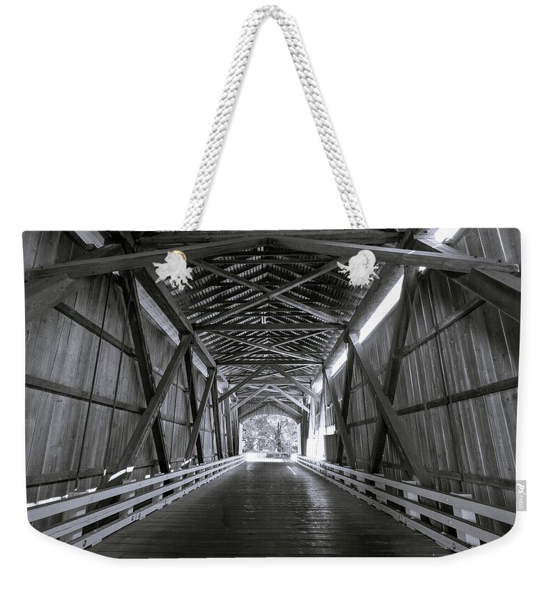 Covered Bridge Weekender Tote Bag featuring the photograph Interior of Covered Bridge by Catherine Avilez