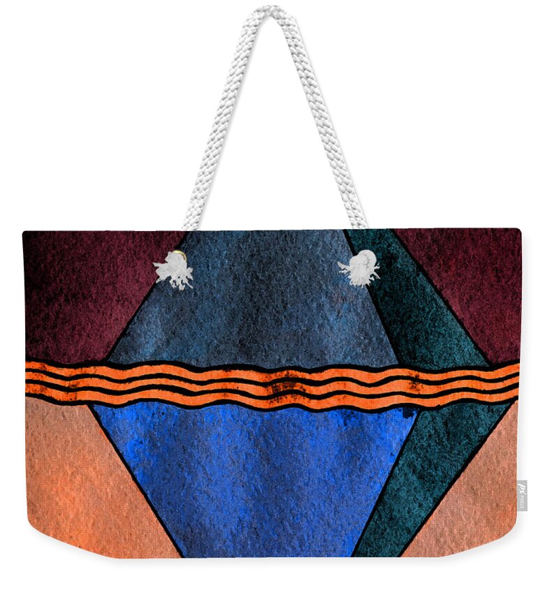 Geometry Weekender Tote Bag featuring the painting Interstellar Geometry by Norma Appleton