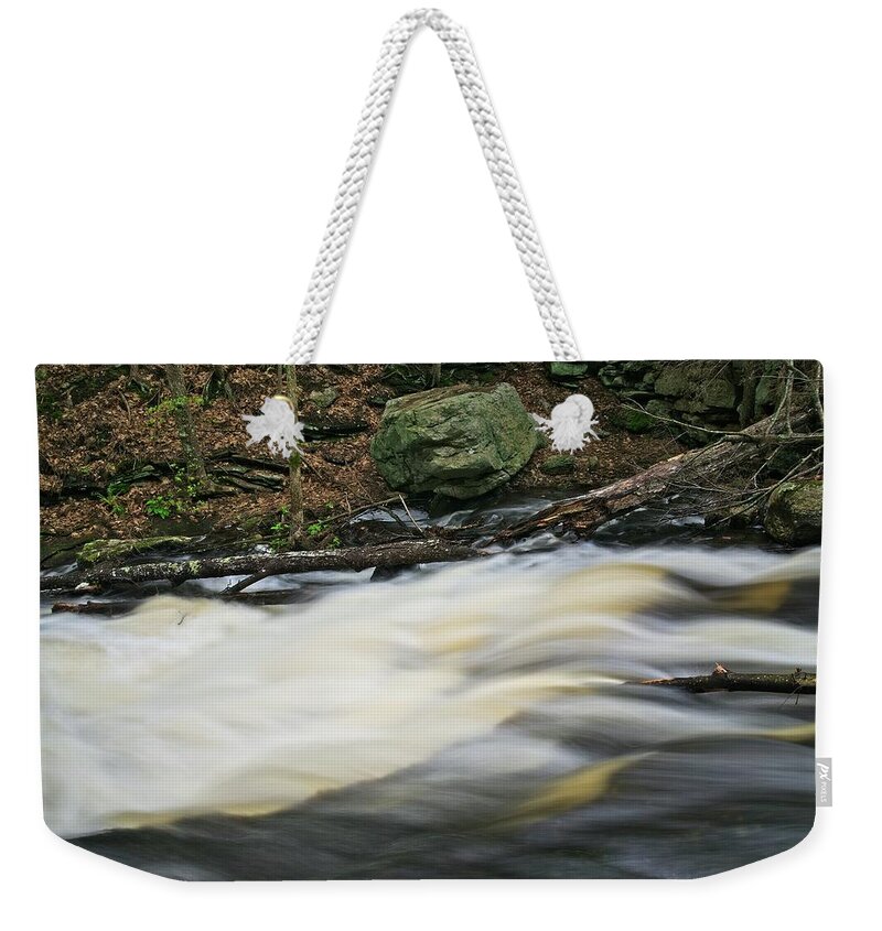 Waterfall Weekender Tote Bag featuring the photograph Into the Breach by Allan Van Gasbeck