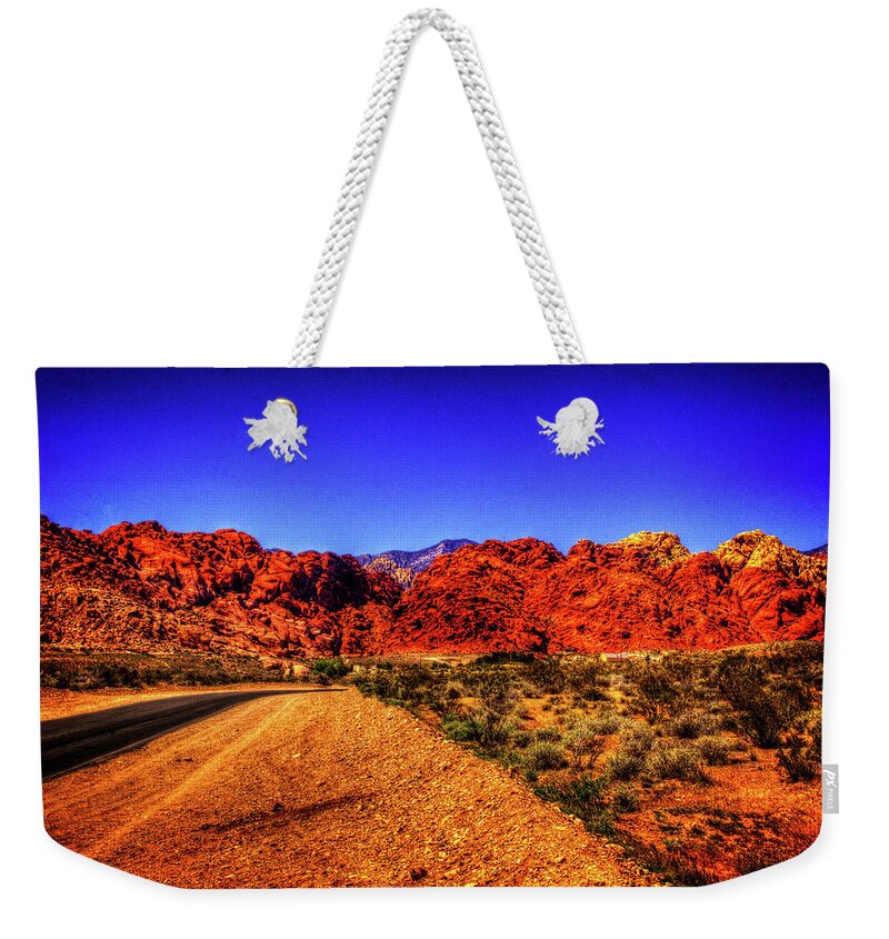 Red Rock Canyon. Las Vegas Weekender Tote Bag featuring the photograph Into the Calico Basin Early Morning by Roger Passman