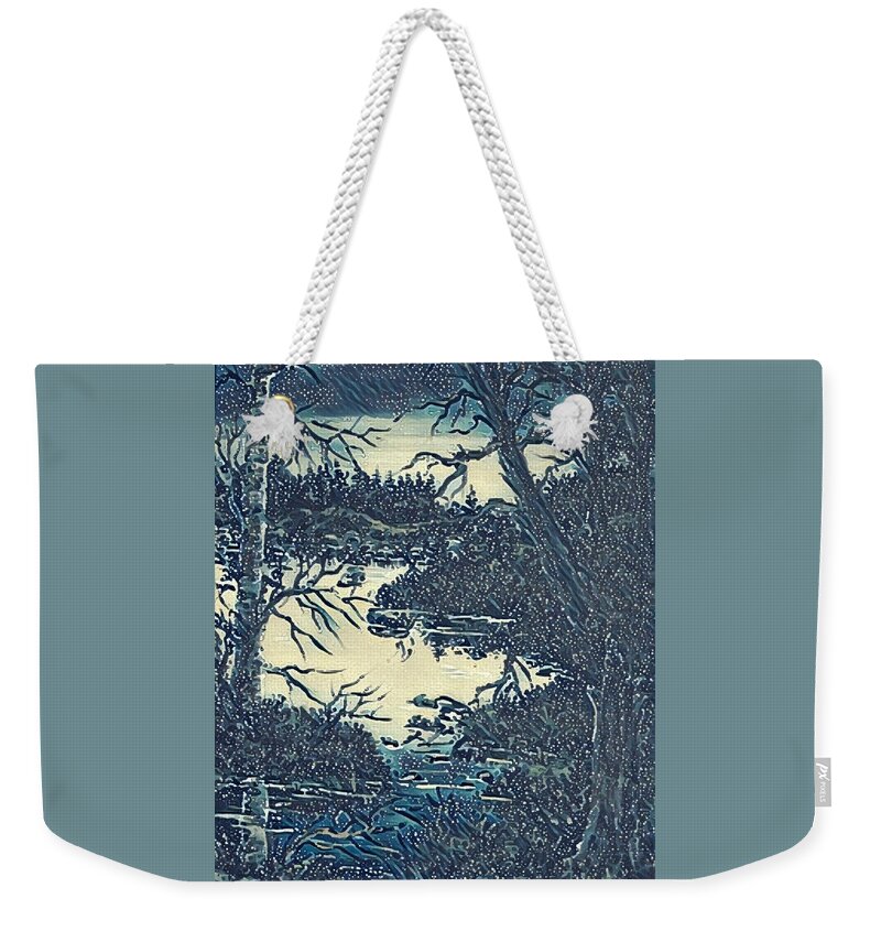Landscapes Weekender Tote Bag featuring the painting Into the gloaming digital by Megan Walsh