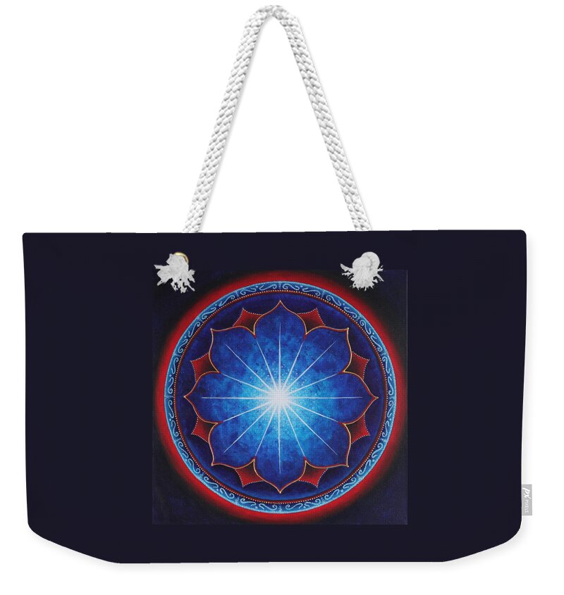 Mandala Weekender Tote Bag featuring the painting Into the Light by Erik Grind