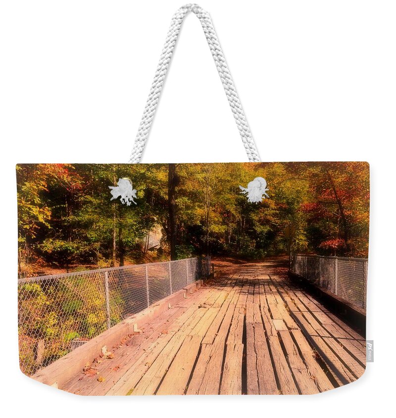 Nature Footpath Weekender Tote Bag featuring the photograph Into the Woods we Go by Stacie Siemsen