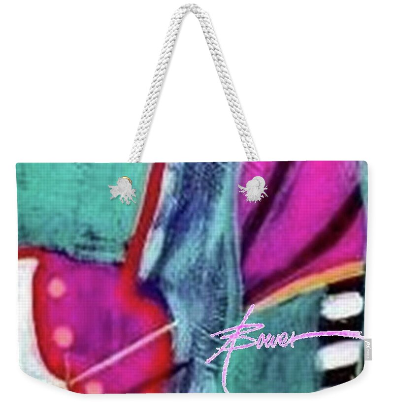 Color Weekender Tote Bag featuring the painting Intuition by Adele Bower