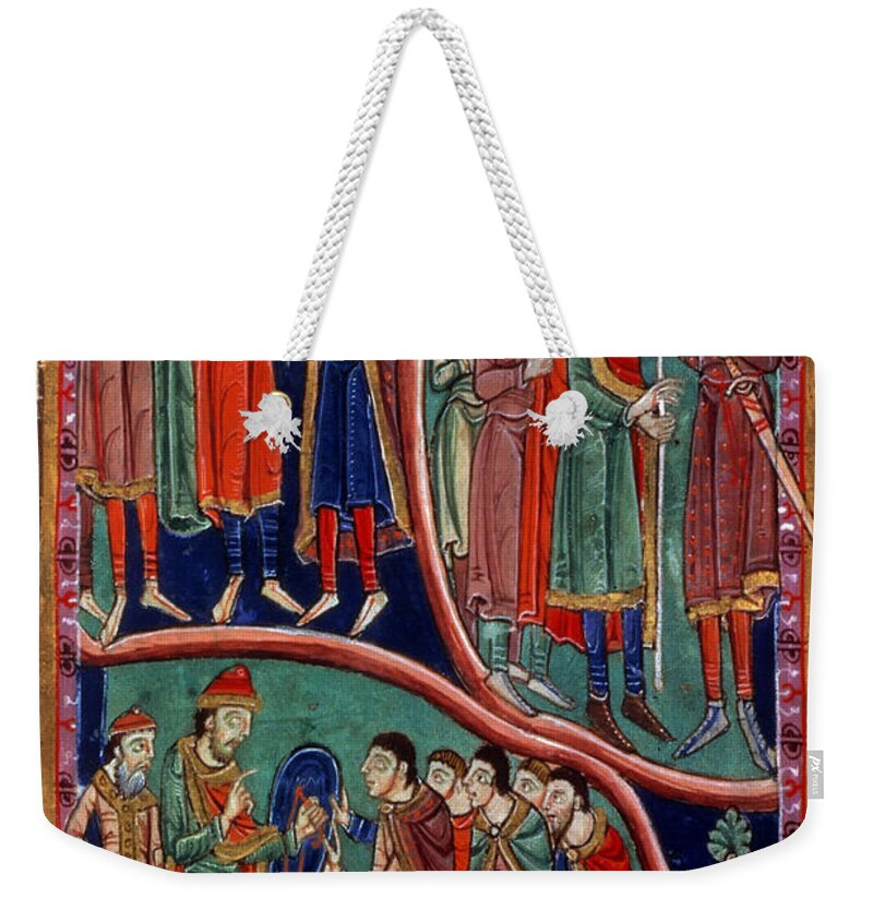9th Century Weekender Tote Bag featuring the painting Investiture Of St. Edmund by Granger