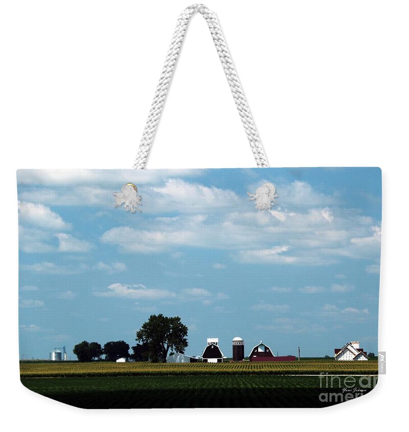 Farm Weekender Tote Bag featuring the photograph Iowa Farm by Yumi Johnson