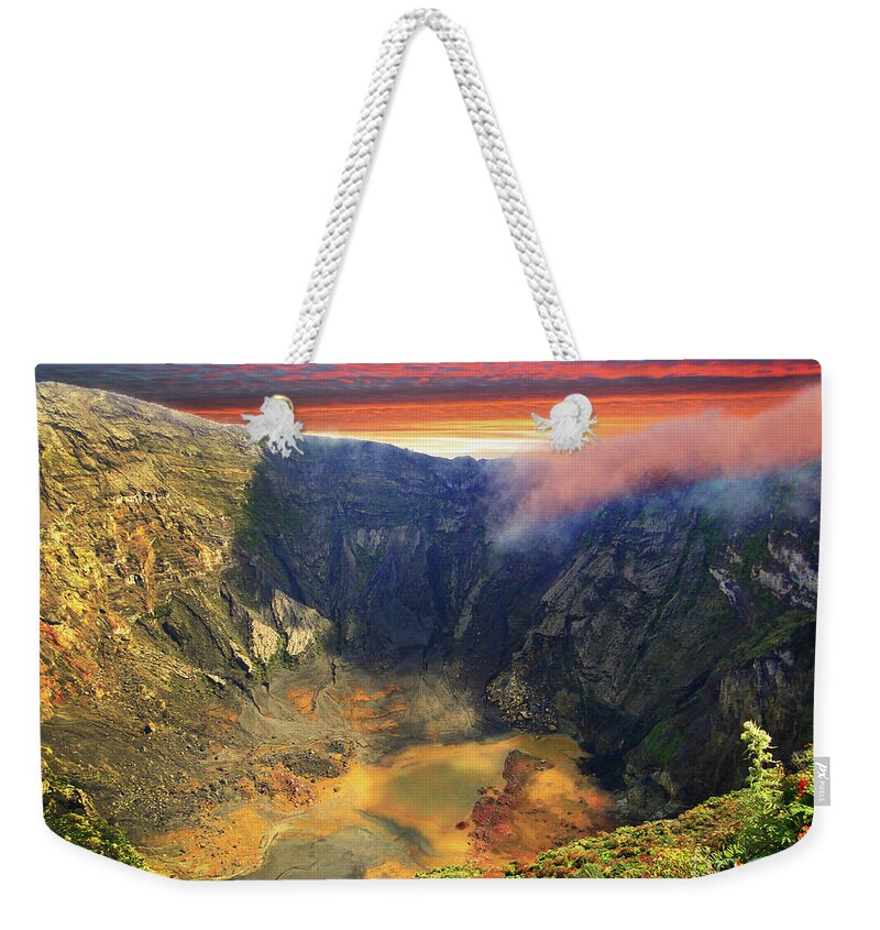 Irazu Weekender Tote Bag featuring the photograph Irazu Volcano Crater - Costa Rica III by Al Bourassa