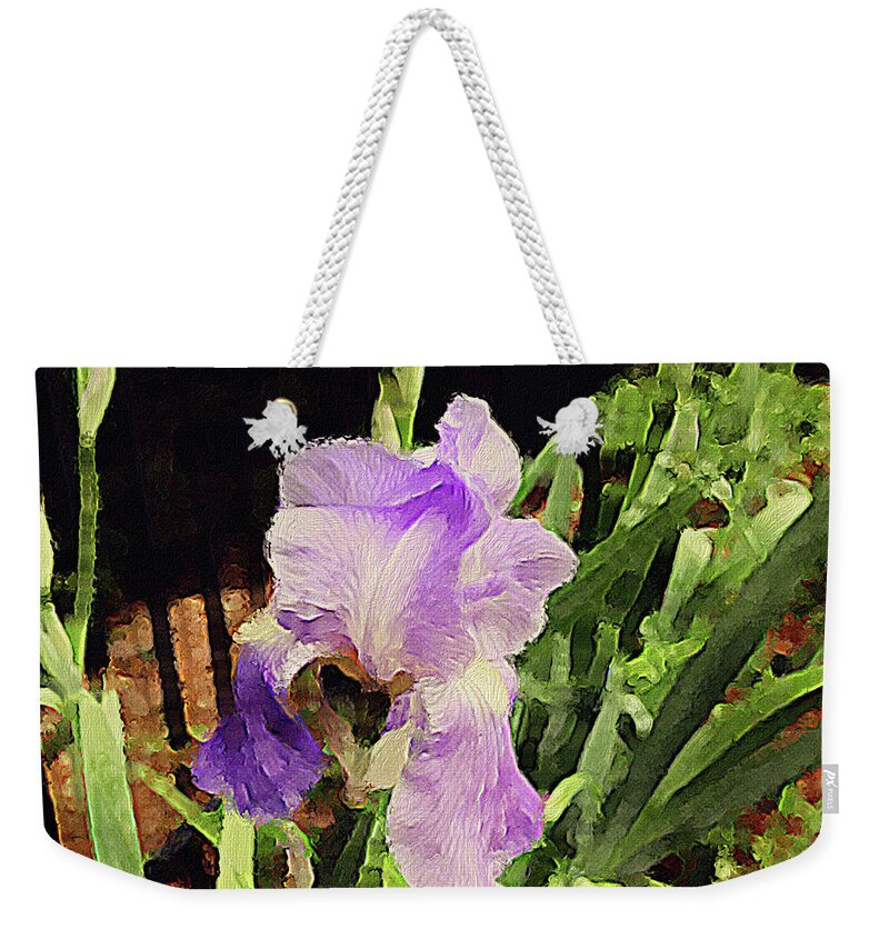 Flowers Weekender Tote Bag featuring the photograph Iris by Alan Lakin