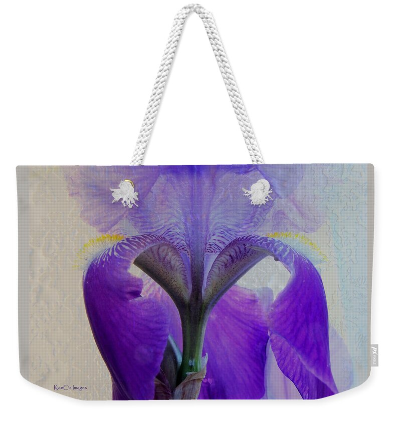 Iris Weekender Tote Bag featuring the photograph Iris and Ice by Kae Cheatham