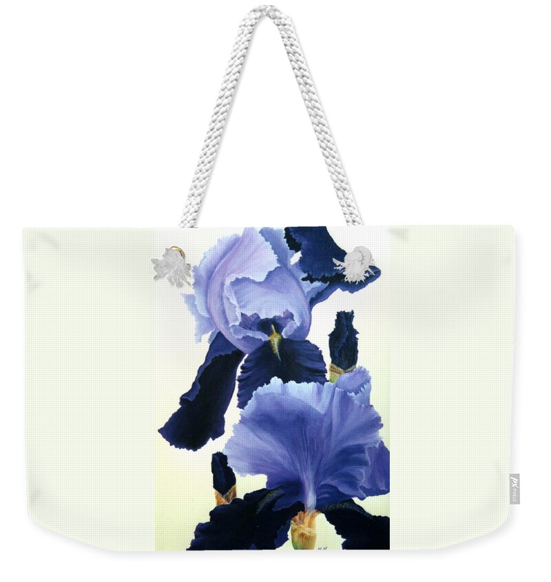 Flower Weekender Tote Bag featuring the painting Iris by Melissa Joyfully