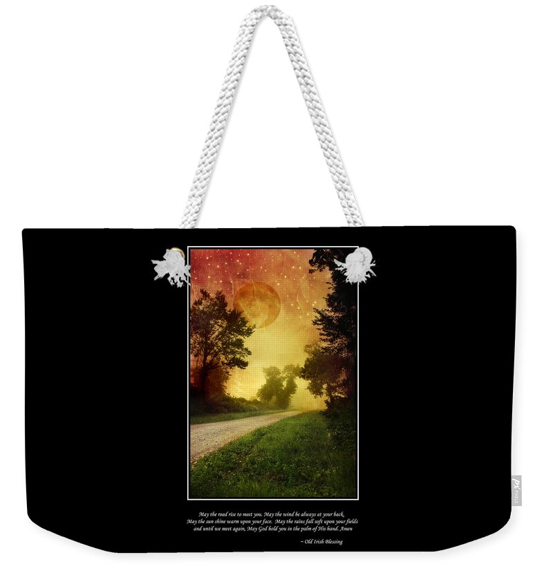 Irish Blessing Weekender Tote Bag featuring the mixed media Irish Blessing Poster Art by Christina Rollo