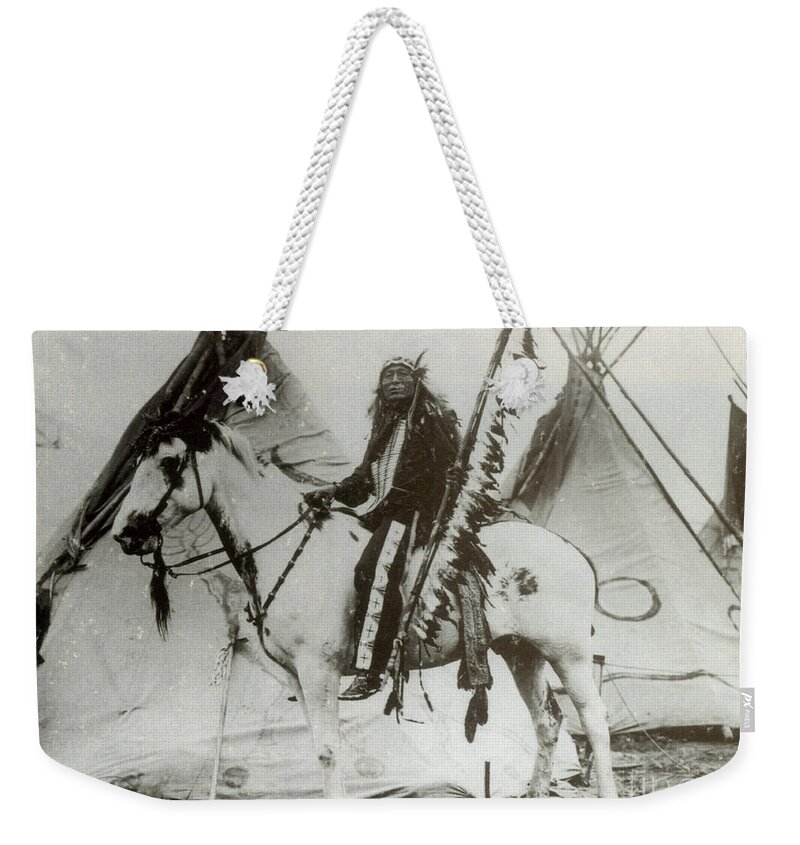 Historic Weekender Tote Bag featuring the photograph Iron Tail Sioux Chief Early 1900s by Photo Researchers