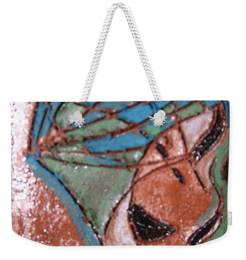 Gloria Ssali Weekender Tote Bag featuring the painting Is That My Hat Tile by Gloria Ssali
