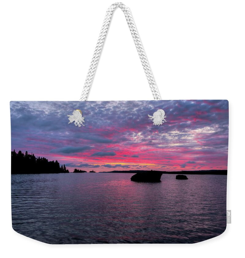 Isle Roayle Weekender Tote Bag featuring the photograph Isle Royale Belle Isle Dawn by Shane Mossman