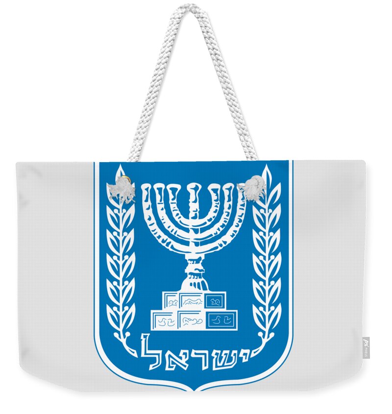 Israel Weekender Tote Bag featuring the drawing Israel Coat of Arms by Movie Poster Prints