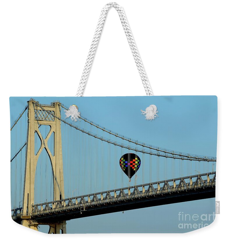 Bridge Weekender Tote Bag featuring the photograph It is balloon by Les Greenwood