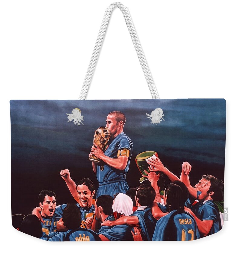 Italia Weekender Tote Bag featuring the painting Italia the Blues by Paul Meijering