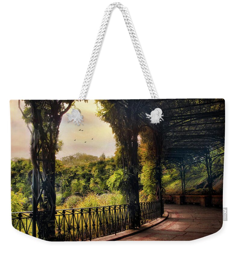 Terrace Weekender Tote Bag featuring the photograph Italian Pergola by Jessica Jenney