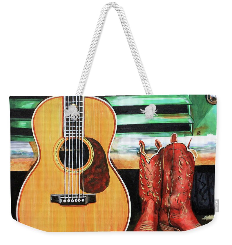 Guitars Weekender Tote Bag featuring the painting It's a Mississippi Thing by Karl Wagner