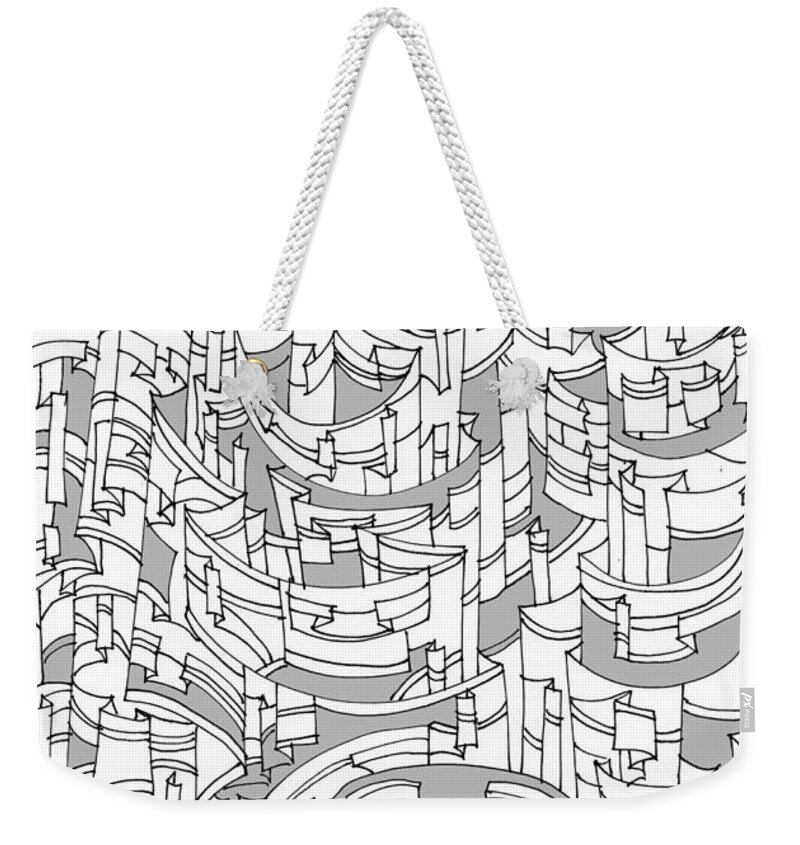 Pen And Ink Drawing Weekender Tote Bag featuring the painting It's A Wrap by Nancy Kane Chapman