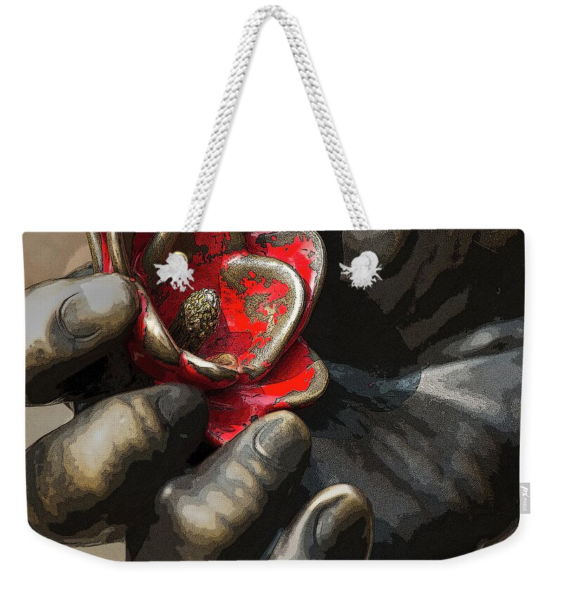 Statue Weekender Tote Bag featuring the photograph Ivan's Hand by Bob Cournoyer