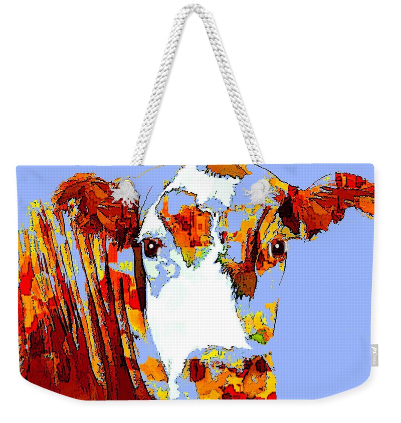 Cow Weekender Tote Bag featuring the photograph Purple Cow by Joyce Creswell