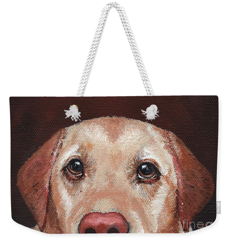 Dog Weekender Tote Bag featuring the painting Izze by Annie Troe
