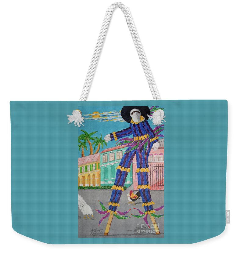 Stilt Walkers Weekender Tote Bag featuring the painting J ouvert Morning by Art Mantia