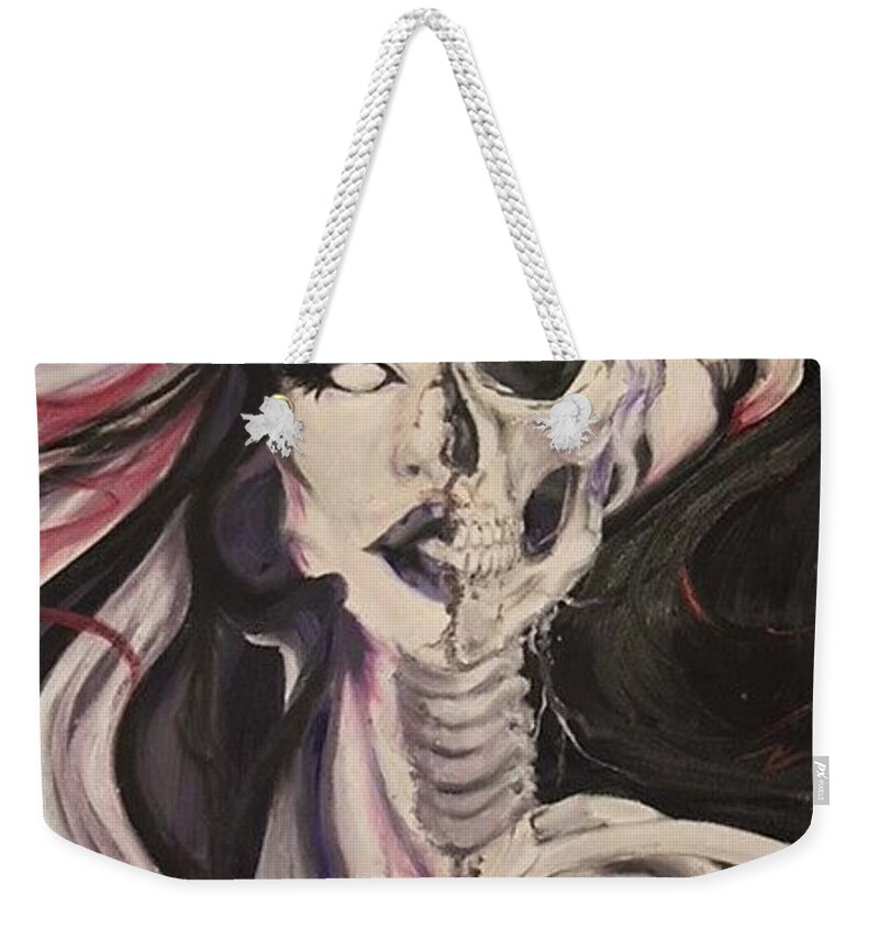 Surreal Weekender Tote Bag featuring the painting Jackie Rose by Vanessa Harrison