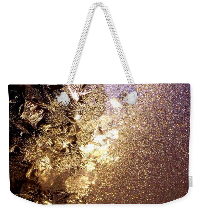 Ice Crystals Weekender Tote Bag featuring the photograph Jack's Visit by Danielle R T Haney