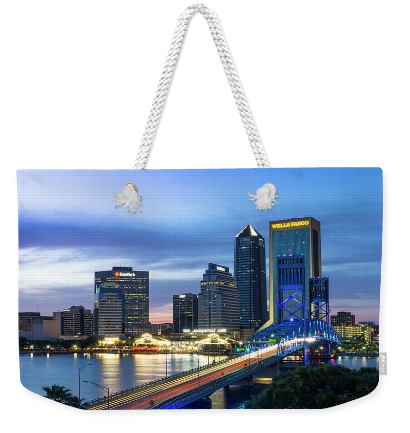 Jacksonville Weekender Tote Bag featuring the photograph Jacksonville Nights by Ryan Heffron