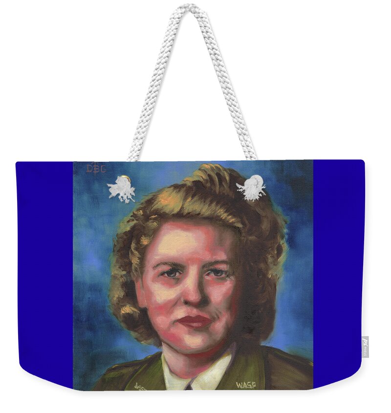 Jacqueline Cochran Weekender Tote Bag featuring the painting Jacqueline Cochran by David Bader