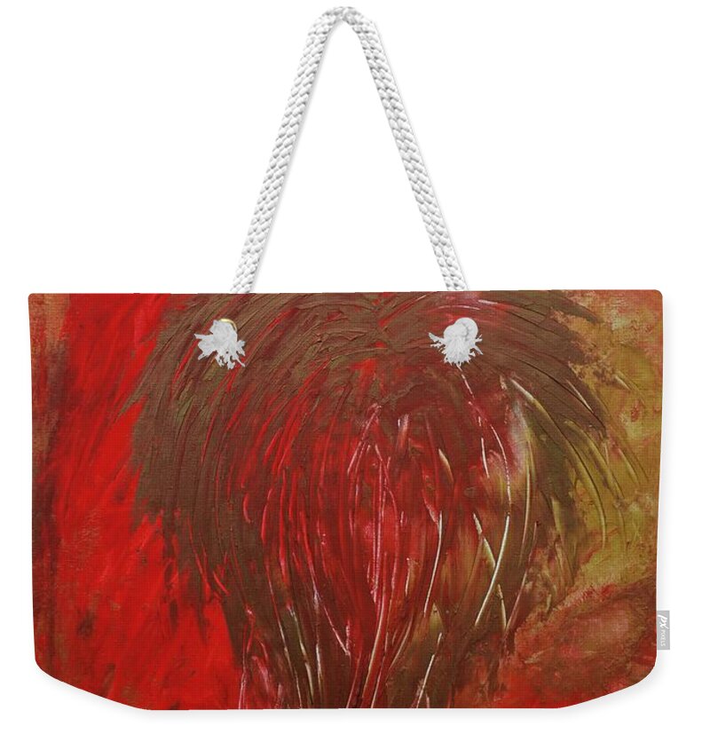Jaded Angel Weekender Tote Bag featuring the painting Jaded Angel by Marianna Mills