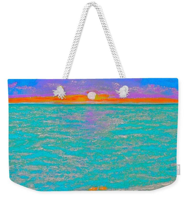 Fine-art-painting Weekender Tote Bag featuring the painting Jamaica Beach by Catalina Walker