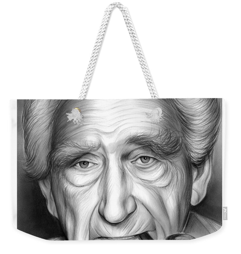 James Whitmore Weekender Tote Bag featuring the drawing James Whitmore by Greg Joens