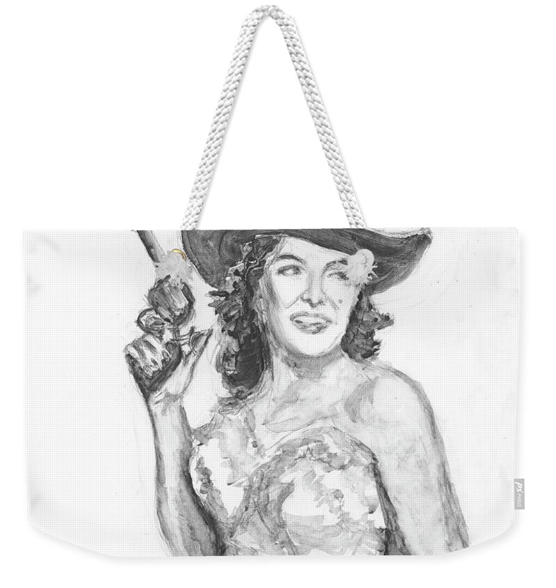 Jane Weekender Tote Bag featuring the painting Jane Russell by Sheila Johns