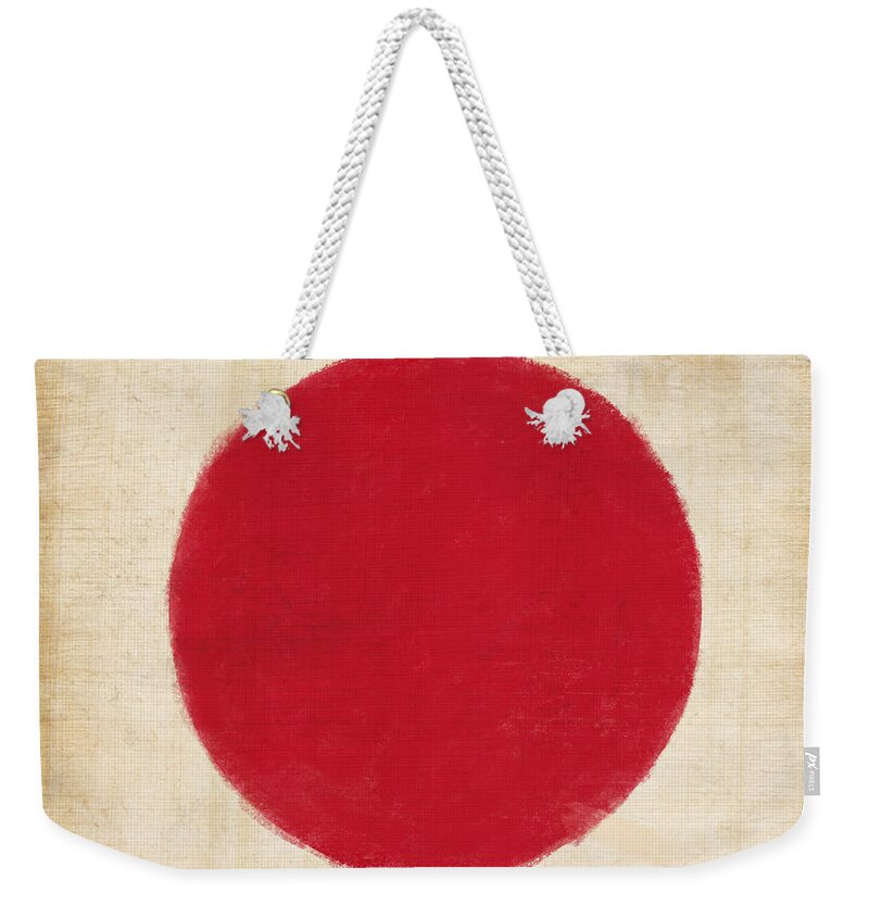 Background Weekender Tote Bag featuring the painting Japan flag by Setsiri Silapasuwanchai