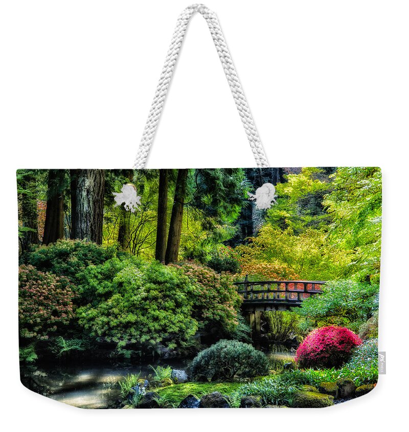 Japanese Garden Weekender Tote Bag featuring the photograph Japanese Garden by Harry Spitz